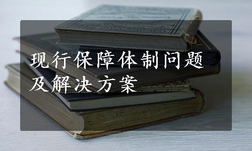 现行保障体制问题及解决方案