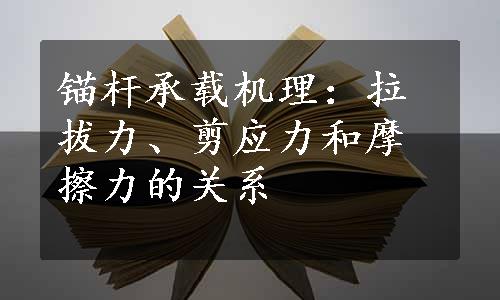 锚杆承载机理：拉拔力、剪应力和摩擦力的关系