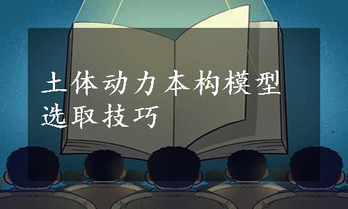 土体动力本构模型选取技巧