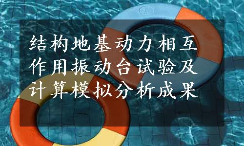 结构地基动力相互作用振动台试验及计算模拟分析成果