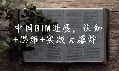 中国BIM进展，认知+思维+实践大爆炸