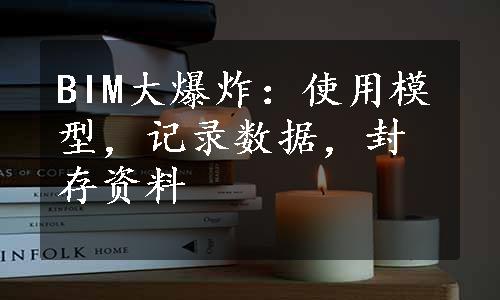 BIM大爆炸：使用模型，记录数据，封存资料