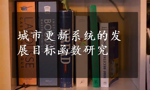 城市更新系统的发展目标函数研究