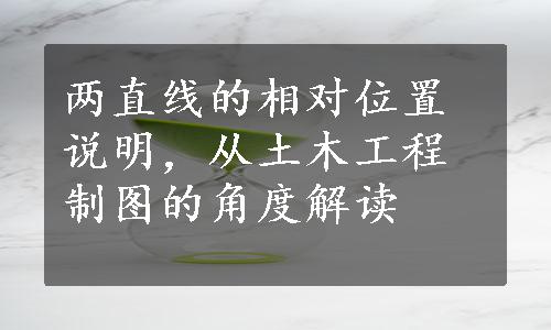 两直线的相对位置说明，从土木工程制图的角度解读