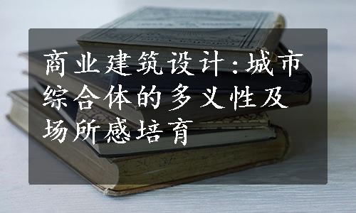 商业建筑设计:城市综合体的多义性及场所感培育