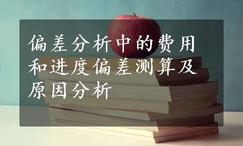 偏差分析中的费用和进度偏差测算及原因分析