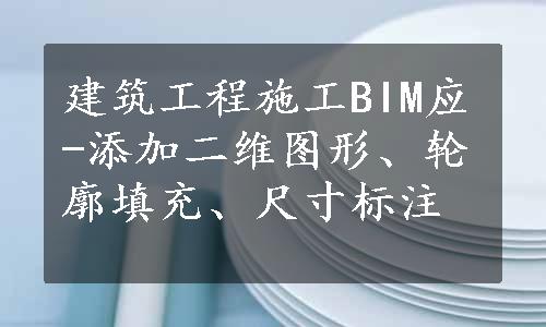 建筑工程施工BIM应-添加二维图形、轮廓填充、尺寸标注