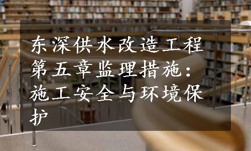 东深供水改造工程第五章监理措施：施工安全与环境保护