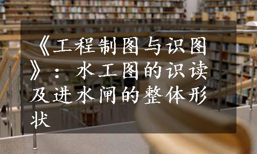 《工程制图与识图》：水工图的识读及进水闸的整体形状