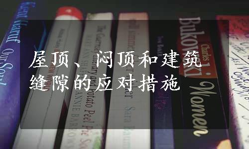 屋顶、闷顶和建筑缝隙的应对措施