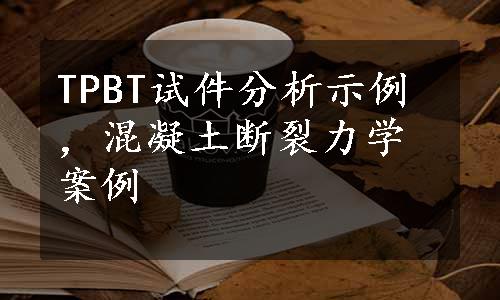 TPBT试件分析示例，混凝土断裂力学案例