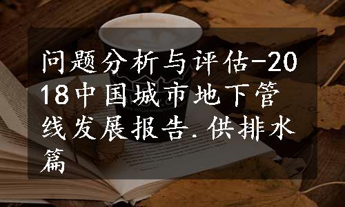 问题分析与评估-2018中国城市地下管线发展报告.供排水篇