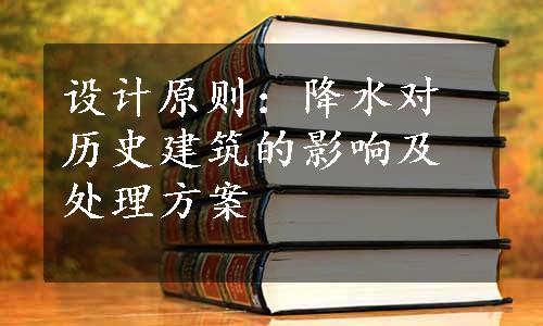 设计原则：降水对历史建筑的影响及处理方案