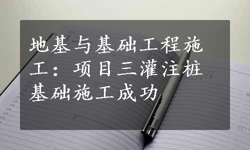 地基与基础工程施工：项目三灌注桩基础施工成功