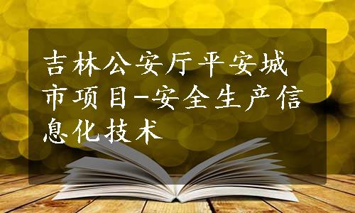 吉林公安厅平安城市项目-安全生产信息化技术