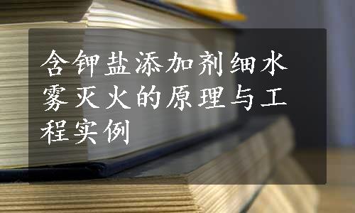 含钾盐添加剂细水雾灭火的原理与工程实例