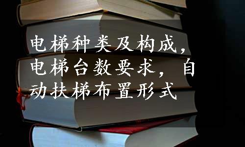 电梯种类及构成，电梯台数要求，自动扶梯布置形式