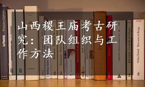 山西稷王庙考古研究：团队组织与工作方法