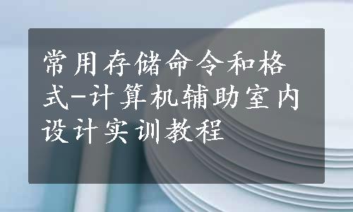 常用存储命令和格式-计算机辅助室内设计实训教程