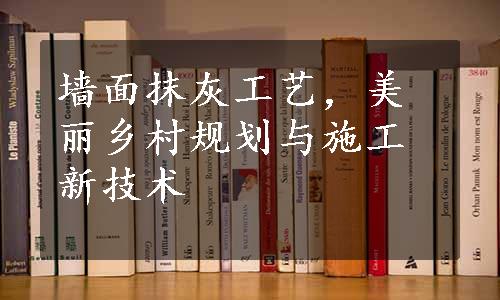 墙面抹灰工艺，美丽乡村规划与施工新技术