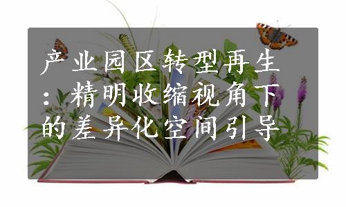 产业园区转型再生：精明收缩视角下的差异化空间引导