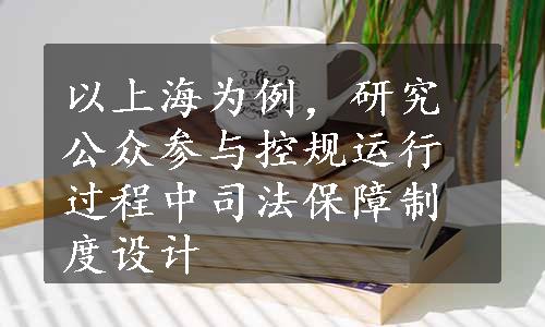 以上海为例，研究公众参与控规运行过程中司法保障制度设计