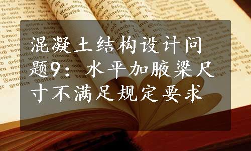 混凝土结构设计问题9：水平加腋梁尺寸不满足规定要求