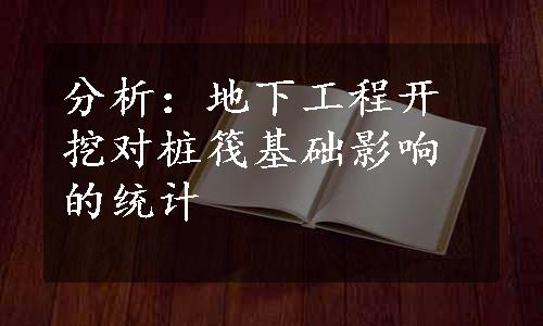 分析：地下工程开挖对桩筏基础影响的统计