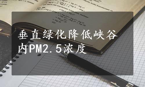 垂直绿化降低峡谷内PM2.5浓度