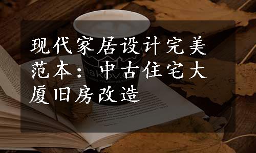 现代家居设计完美范本：中古住宅大厦旧房改造