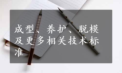 成型、养护、脱模及更多相关技术标准