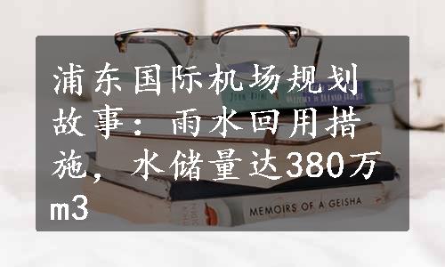 浦东国际机场规划故事：雨水回用措施，水储量达380万m3