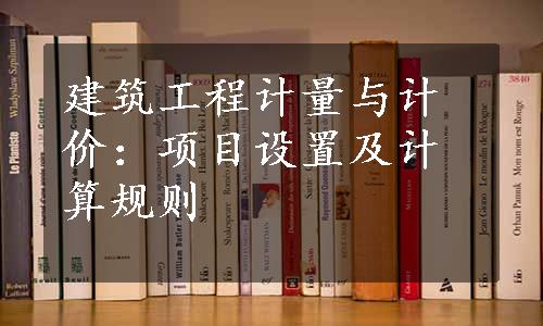 建筑工程计量与计价：项目设置及计算规则