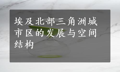 埃及北部三角洲城市区的发展与空间结构