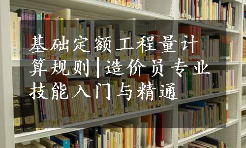 基础定额工程量计算规则|造价员专业技能入门与精通