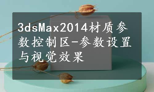 3dsMax2014材质参数控制区-参数设置与视觉效果