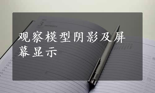 观察模型阴影及屏幕显示