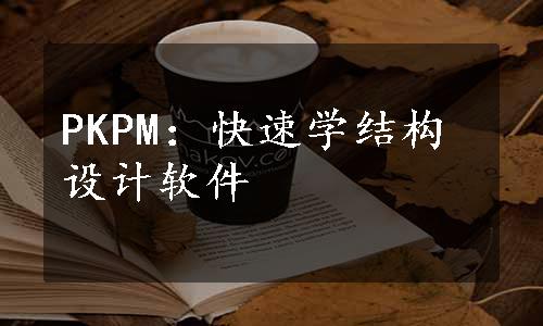 PKPM：快速学结构设计软件