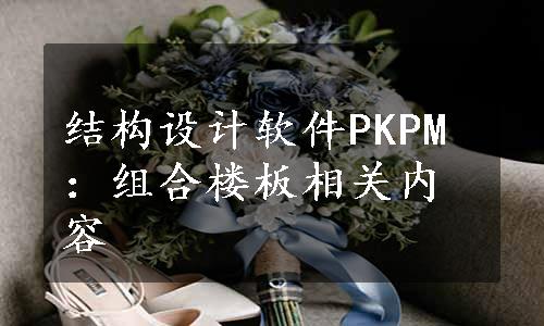 结构设计软件PKPM：组合楼板相关内容