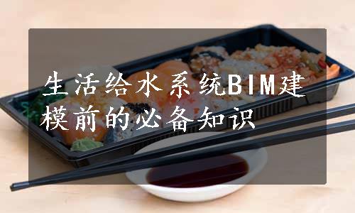 生活给水系统BIM建模前的必备知识