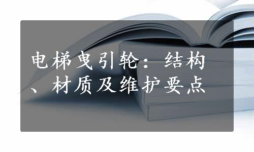 电梯曳引轮：结构、材质及维护要点