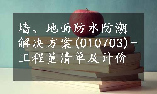 墙、地面防水防潮解决方案(010703)-工程量清单及计价