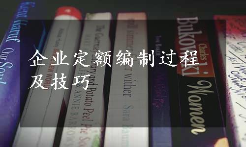 企业定额编制过程及技巧