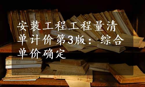 安装工程工程量清单计价第3版：综合单价确定