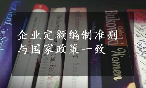 企业定额编制准则与国家政策一致