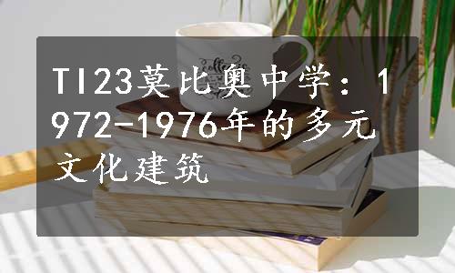 TI23莫比奥中学：1972-1976年的多元文化建筑