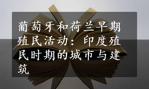 葡萄牙和荷兰早期殖民活动：印度殖民时期的城市与建筑