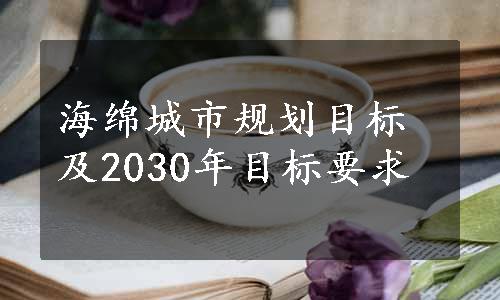 海绵城市规划目标及2030年目标要求