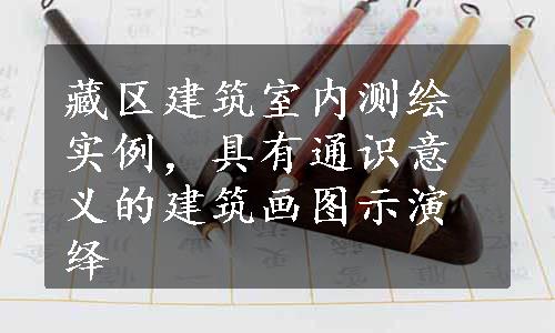 藏区建筑室内测绘实例，具有通识意义的建筑画图示演绎