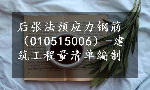 后张法预应力钢筋（010515006）-建筑工程量清单编制